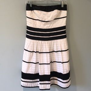 The Limited black & white striped strapless dress